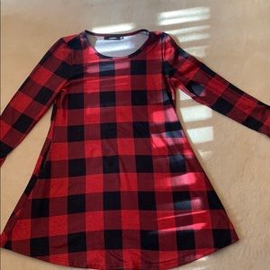Buffalo Plaid red & black dress super soft size m